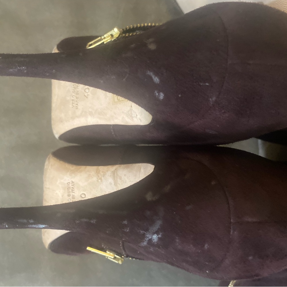 Butter Shoes Brown Suede Knee-High Boots Pointed Toe Stiletto Heel Size 40 Italy - Picture 8 of 12